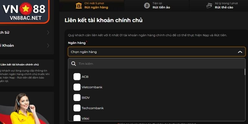 Rút tiền về tài khoản